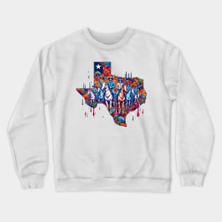 Texas Painting Dripping Cowboy Squad Crewneck Sweatshirt